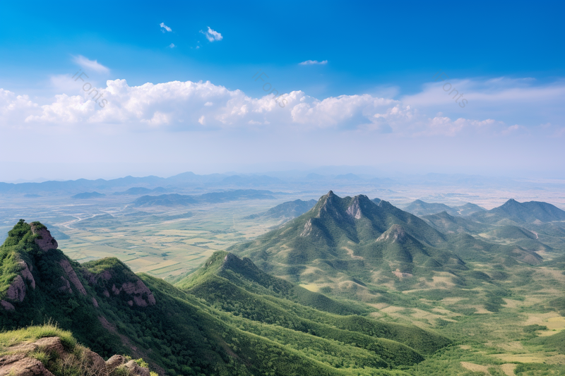 夏季太行山群山俯视全景风光,高清,摄影图,摄影图片,图片大全,摄影图免费下载
